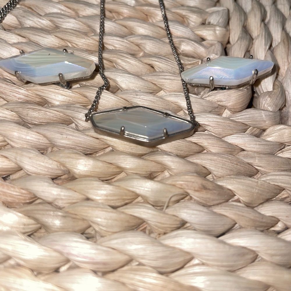 RARE- Iridescent Agate Earrings and Necklace Set
